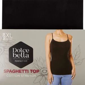 Dolce Bella Spaghetti-Top Zwart Cheap