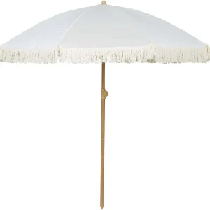 Merk Retro Strandparasol Met Franjes Meerkleurig,Wit Cheap